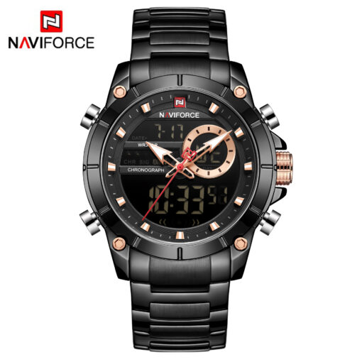 NAVIFORCE Lingxiang 9163 New Men's Watch Steel Band Date Business Casual Waterproof Pointer Quartz Watch - Image 3