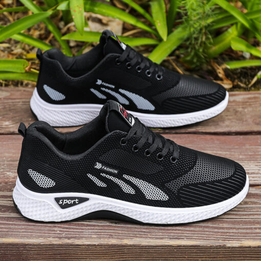 Sneakers Men's Shoes Men's Running Shoes Leather Top Low Heel Casual Shoes Non-slip Wear-resistant Autumn Soft Sole Deodorant Work Shoes - Image 4