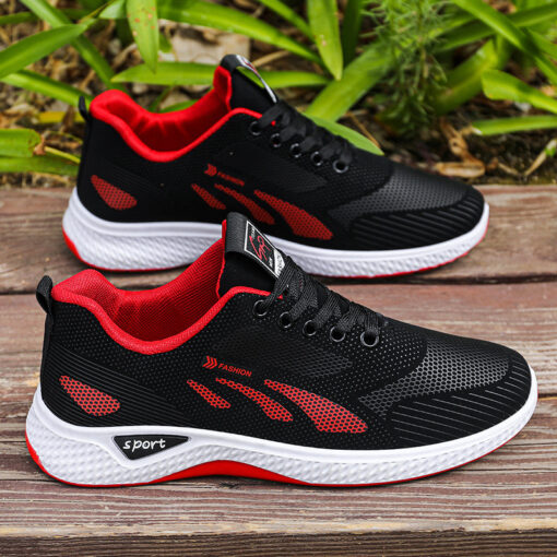 Sneakers Men's Shoes Men's Running Shoes Leather Top Low Heel Casual Shoes Non-slip Wear-resistant Autumn Soft Sole Deodorant Work Shoes - Image 3