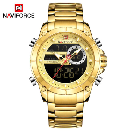 NAVIFORCE Lingxiang 9163 New Men's Watch Steel Band Date Business Casual Waterproof Pointer Quartz Watch