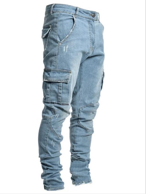 Jeans Men's Side Pocket Skinny Jeans - Image 4